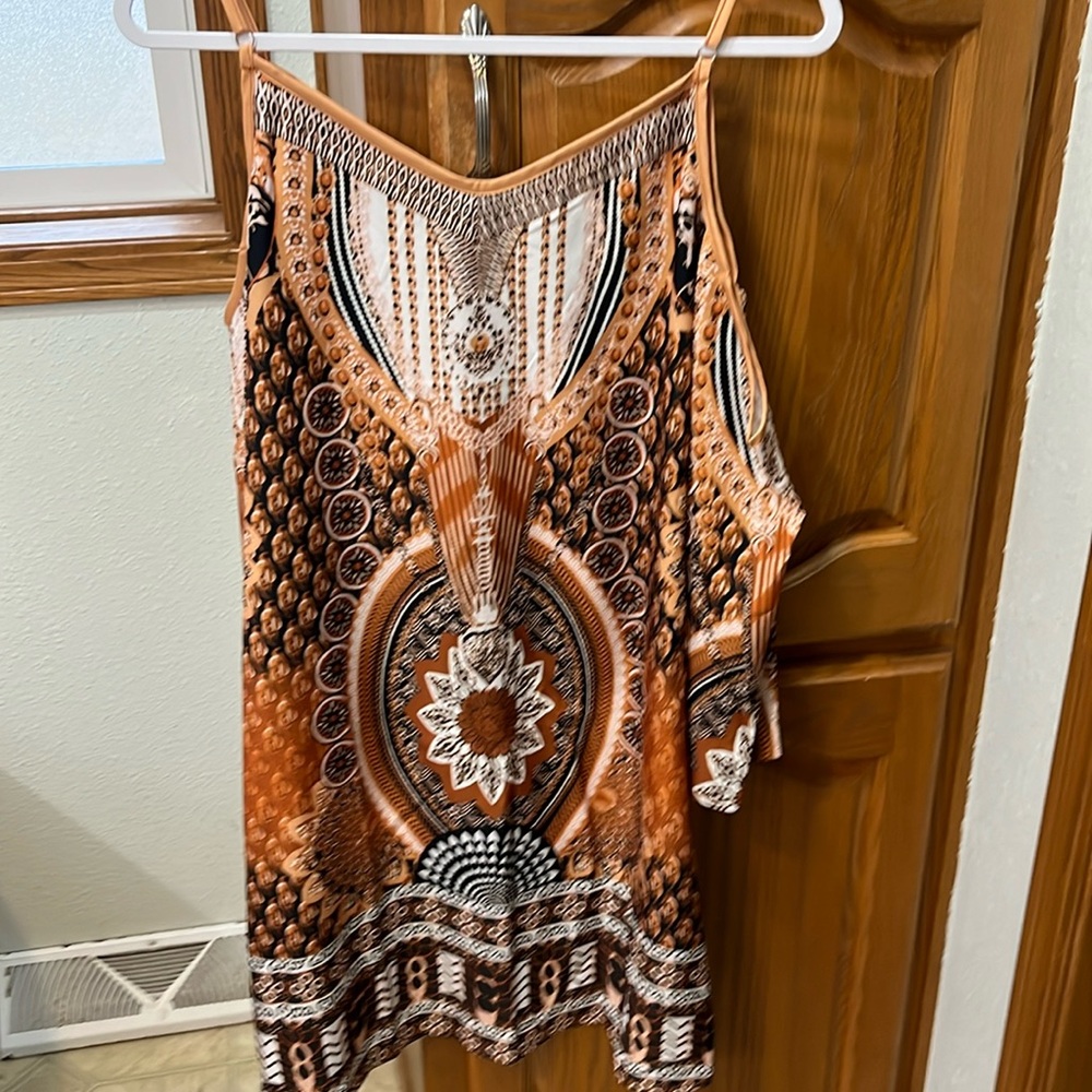 Shoulder cut out midi dress.  Never been worn.